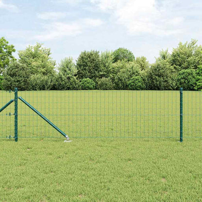 Fence with Post Green 0.6 x 50 m Steel and PVC