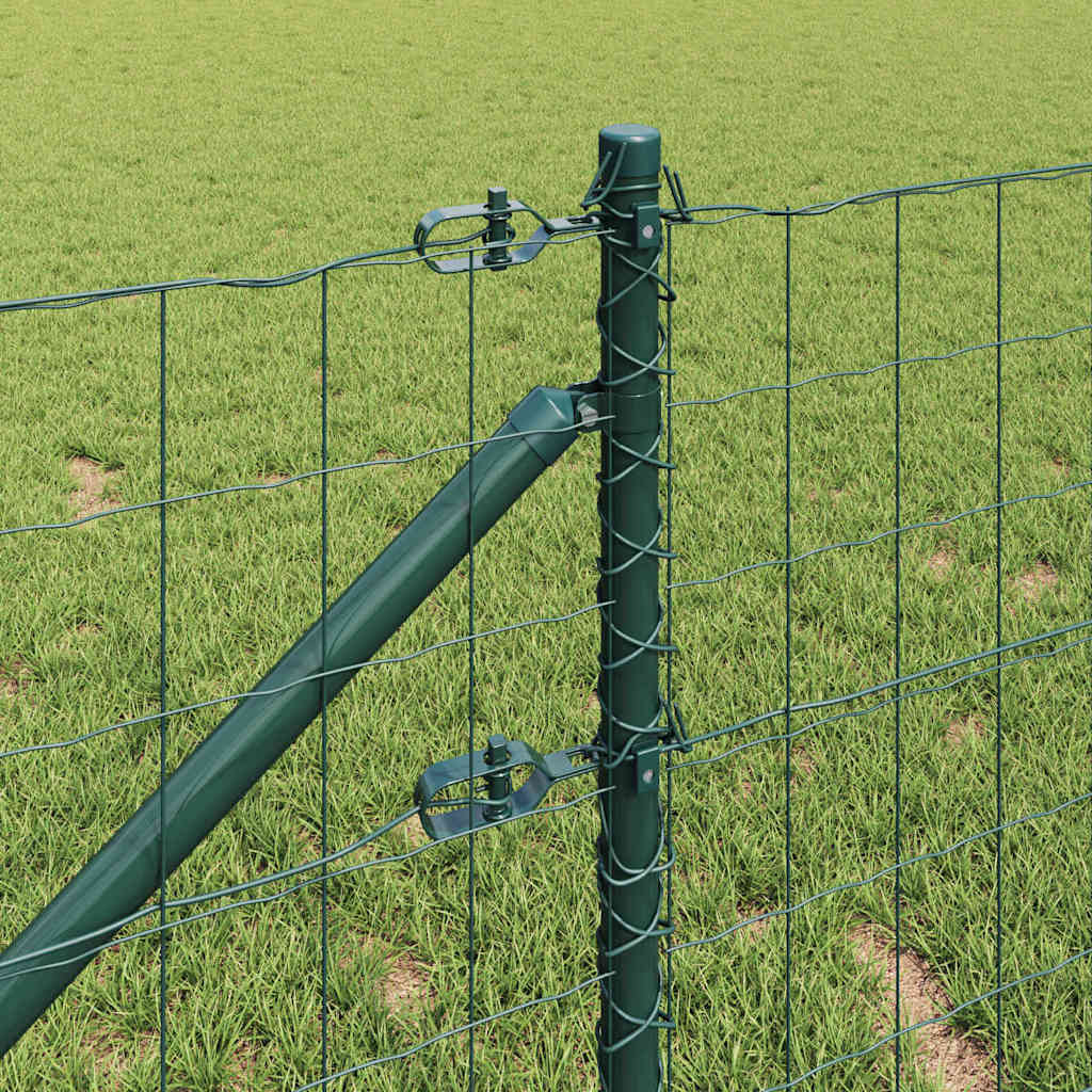 Fence with Post Green 0.6 x 50 m Steel and PVC