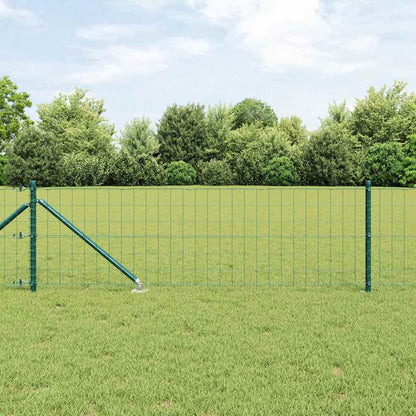 Fence with Post Green 0.6 x 50 m Steel and PVC