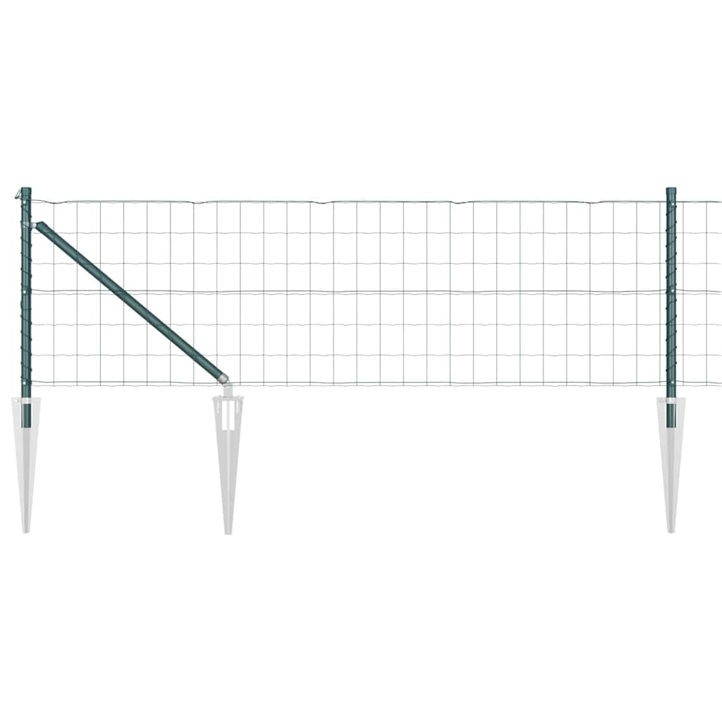 Fence with Post Green 0.6 x 50 m Steel and PVC