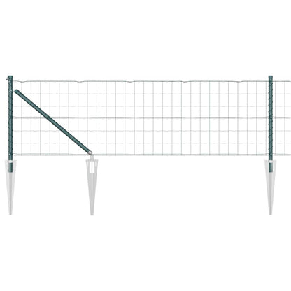 Fence with Post Green 0.6 x 50 m Steel and PVC