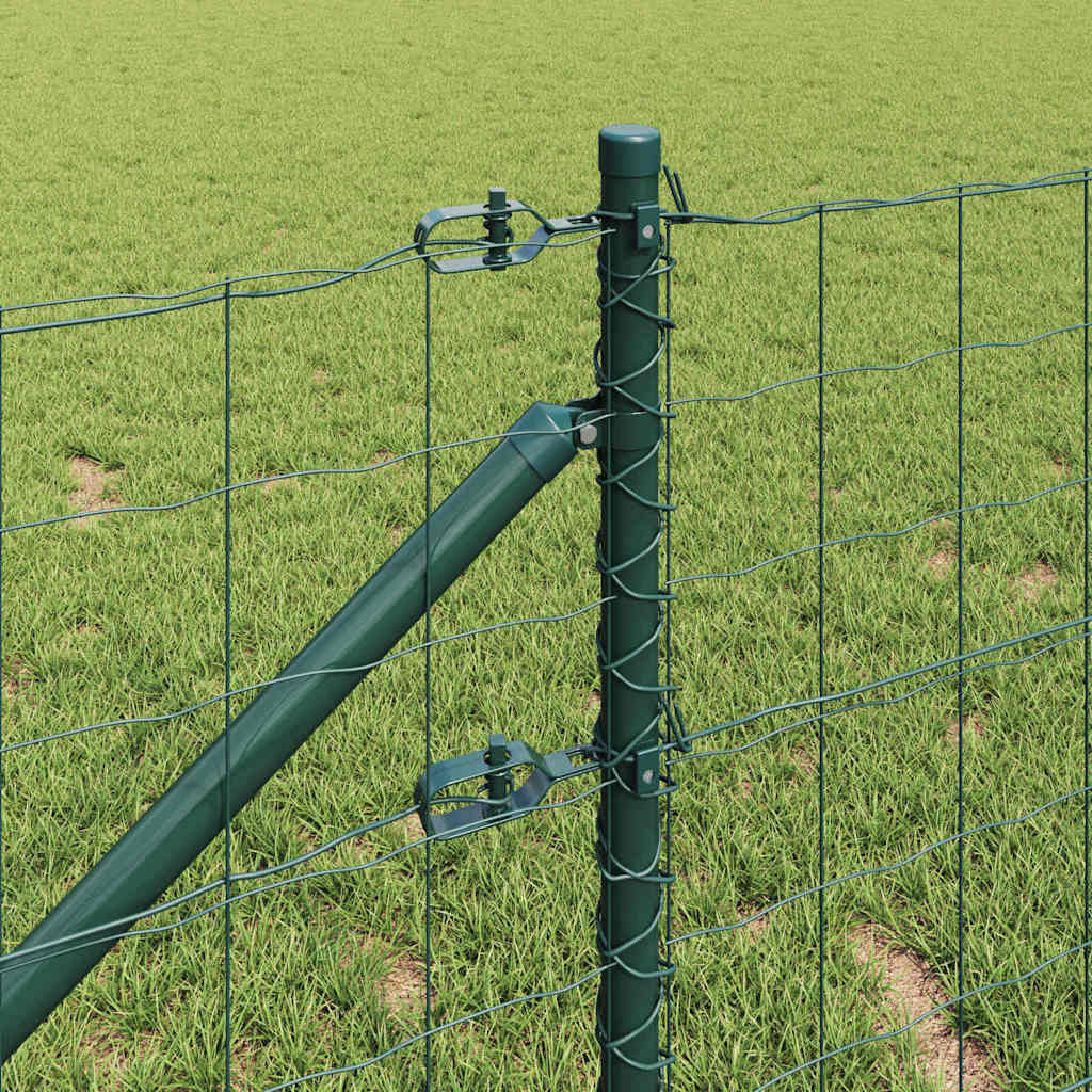 Fence with Post Green 0.6 x 50 m Steel and PVC