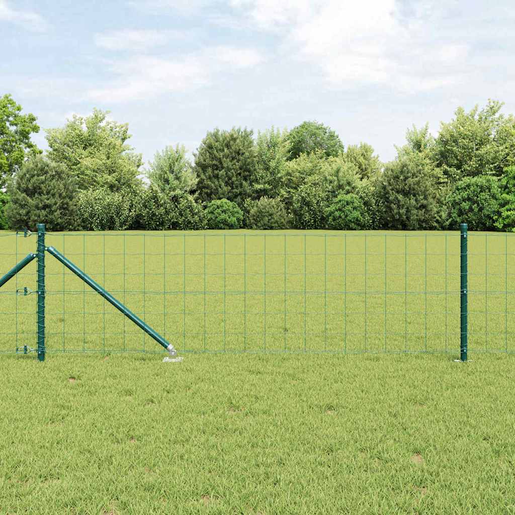 Fence with Post Green 0.6 x 50 m Steel and PVC