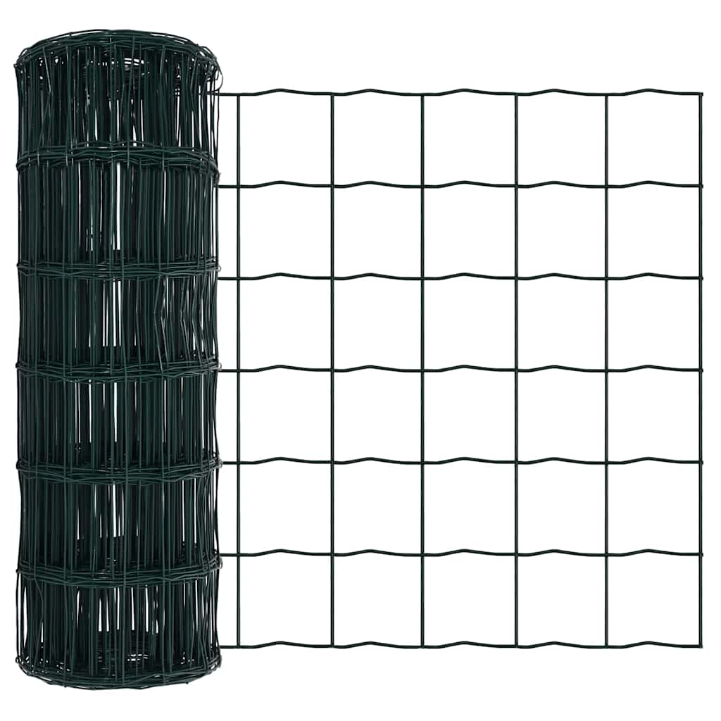 Fence with Post Green 0.6 x 50 m Steel and PVC