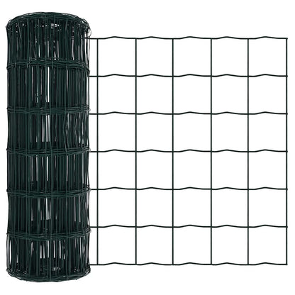 Fence with Post Green 0.6 x 50 m Steel and PVC