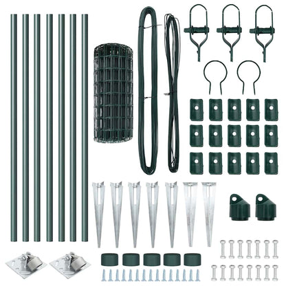 Euro Fence with Spikes 10 x 0.8 m PVC-Coated Steel Green Mesh