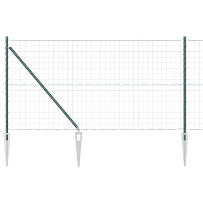 Euro Fence with Spikes 10 x 1.0 m PVC-Coated Steel Green Mesh