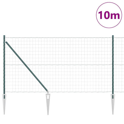 Euro Fence with Spikes 10 x 1.0 m PVC-Coated Steel Green Mesh