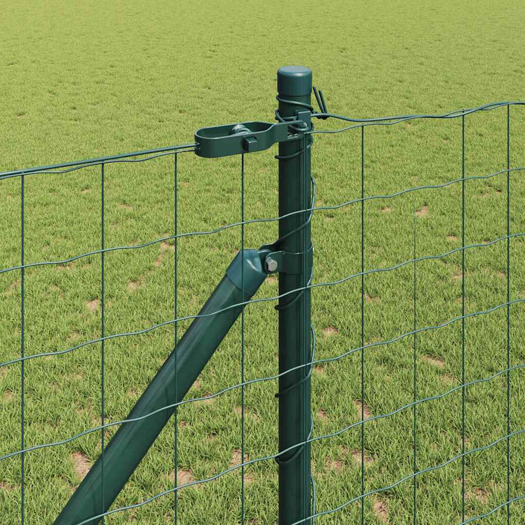 Euro Fence with Spikes 10 x 1.4 m PVC-Coated Steel Green Mesh