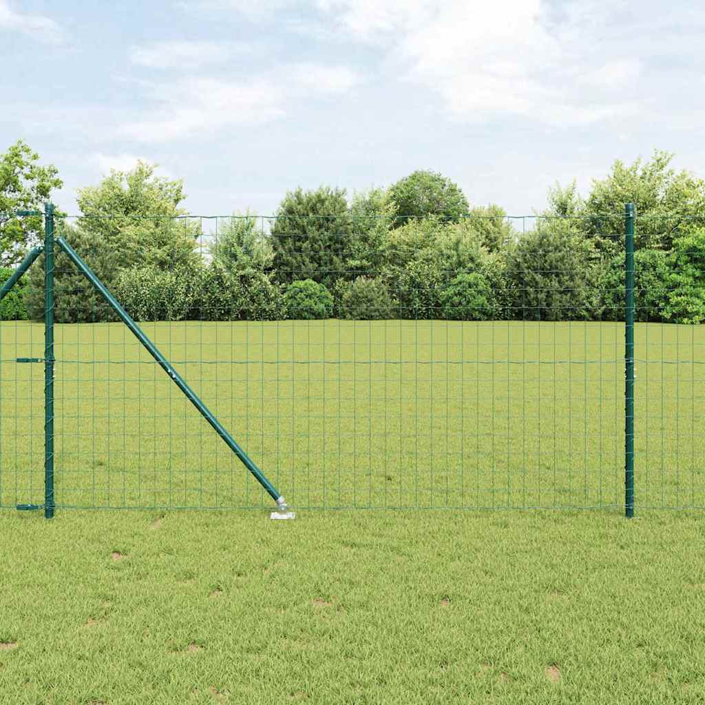 Euro Fence with Spikes 10 x 1.4 m PVC-Coated Steel Green Mesh