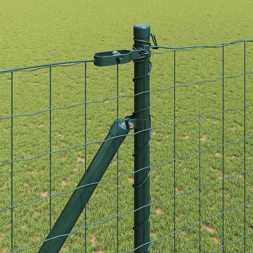 Euro Fence with Spikes 10 x 1.5 m PVC-Coated Steel Green Mesh