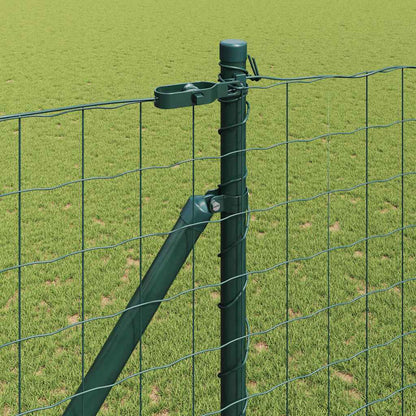 Euro Fence with Spikes 10 x 1.5 m PVC-Coated Steel Green Mesh