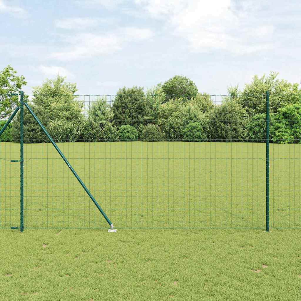 Euro Fence with Spikes 10 x 1.5 m PVC-Coated Steel Green Mesh