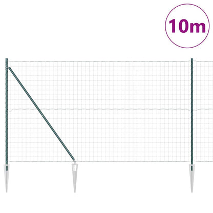 Euro Fence with Spikes 10 x 1.5 m PVC-Coated Steel Green Mesh