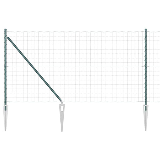 Euro Fence with Spikes 25 x 1.0 m PVC-Coated Steel Green Mesh