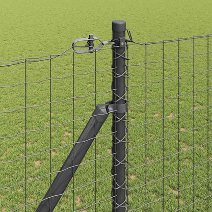 Euro Fence with Spikes 10 x 1.5 m PVC-Coated Steel Grey Mesh