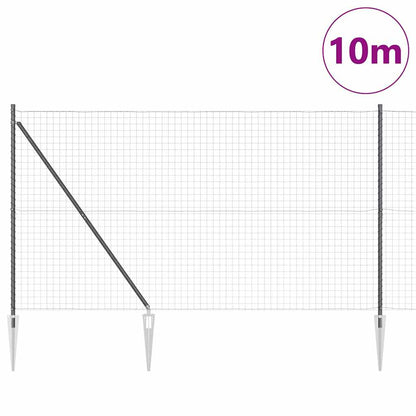 Euro Fence with Spikes 10 x 1.5 m PVC-Coated Steel Grey Mesh
