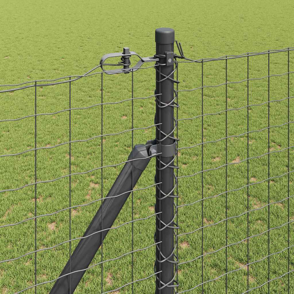 Euro Fence with Spikes 10 x 1.6 m PVC-Coated Steel Grey Mesh
