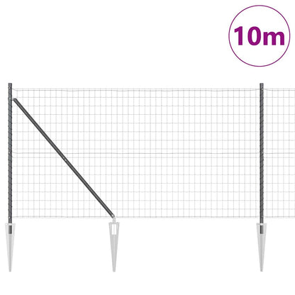 Fence with Post Grey 1.4 x 10 m Steel and PVC