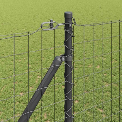 Fence with Post Grey 1.5 x 10 m Steel and PVC