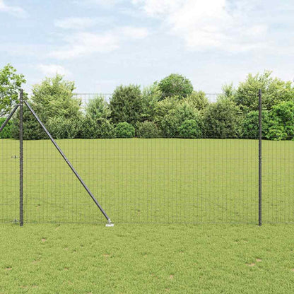 Fence with Post Grey 1.5 x 10 m Steel and PVC