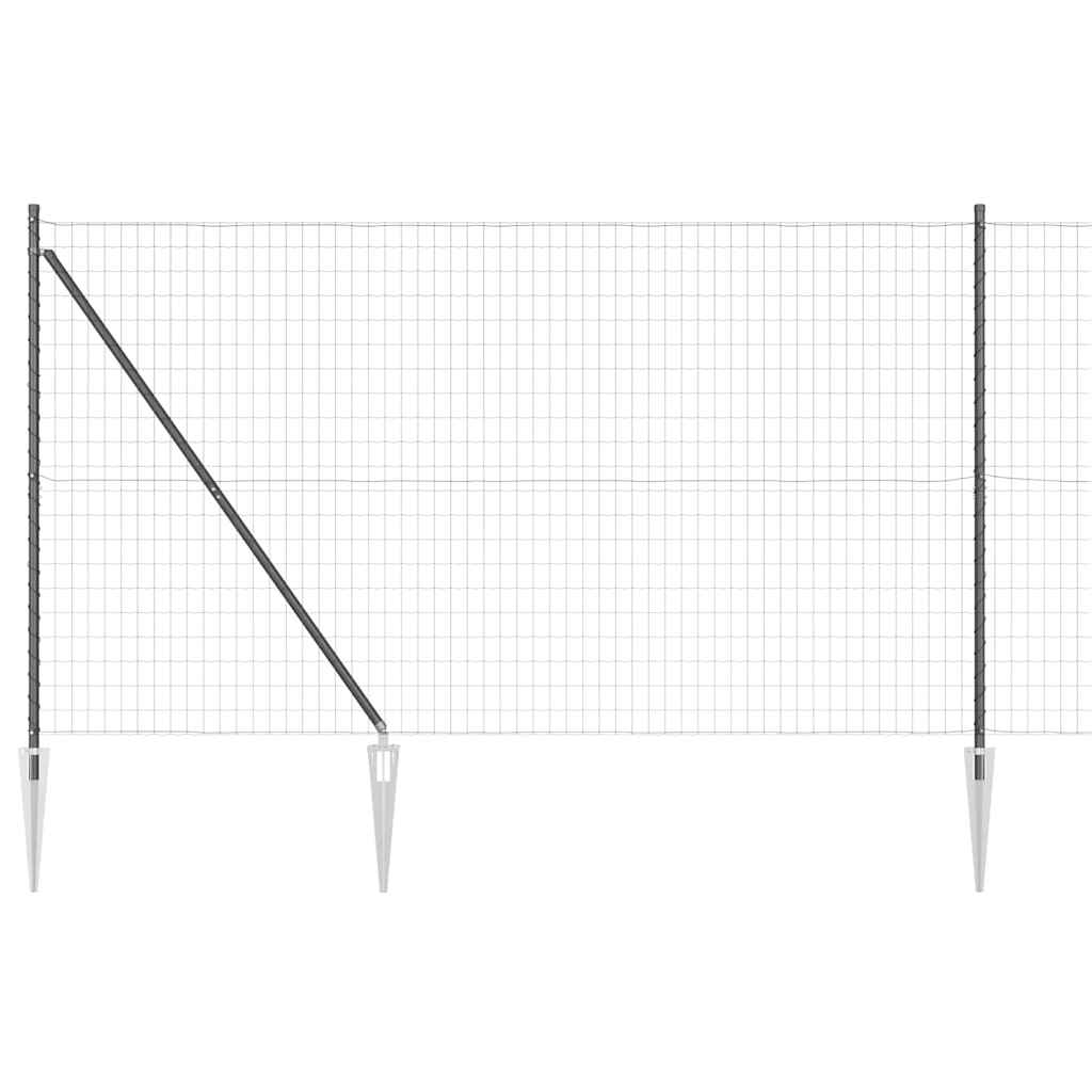 Fence with Post Grey 1.5 x 10 m Steel and PVC