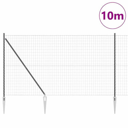 Fence with Post Grey 1.5 x 10 m Steel and PVC