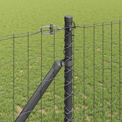 Euro Fence with Spikes 10 x 1.4 m PVC-Coated Steel Grey Mesh