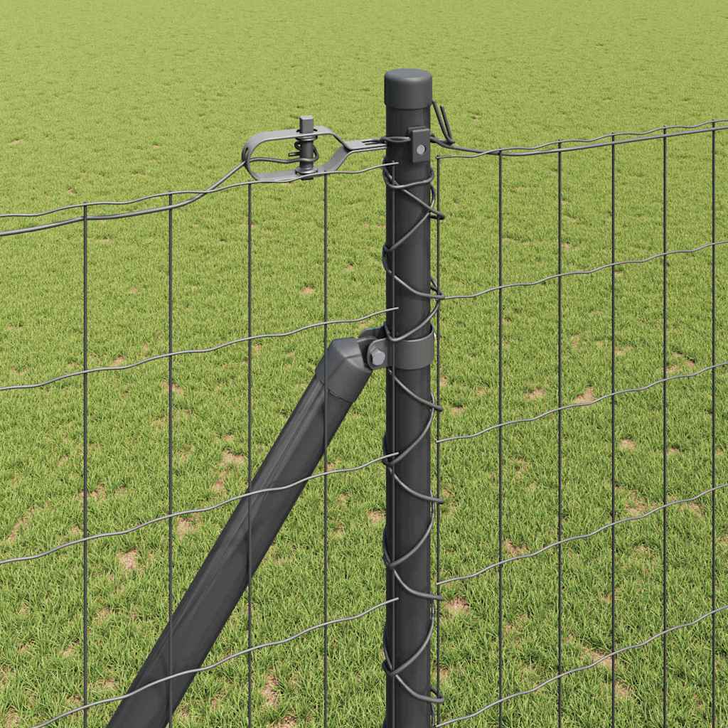 Euro Fence with Spikes 10 x 1.6 m PVC-Coated Steel Grey Mesh