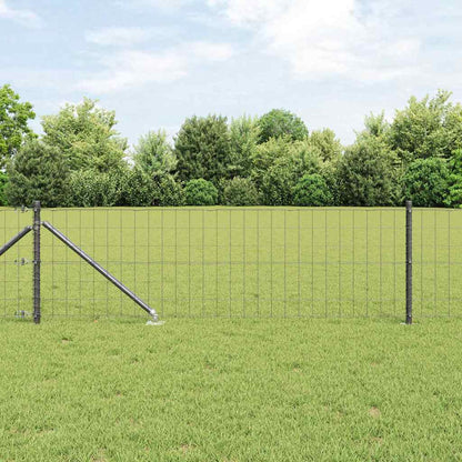 Euro Fence with Spikes 10 x 0.4 m PVC-Coated Steel Grey Mesh