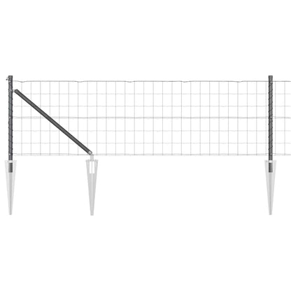 Euro Fence with Spikes 10 x 0.8 m PVC-Coated Steel Grey Mesh