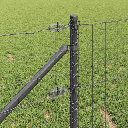 Fence with Post Grey 1 x 10 m Steel and PVC