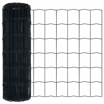 Fence with Post Grey 1 x 10 m Steel and PVC