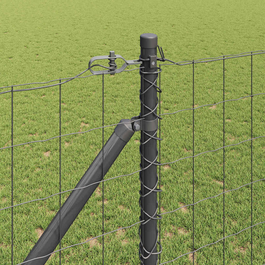 Fence with Post Grey 1.2 x 10 m Steel and PVC