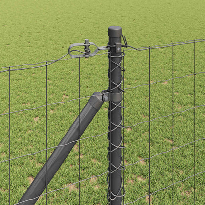 Fence with Post Grey 1.2 x 10 m Steel and PVC