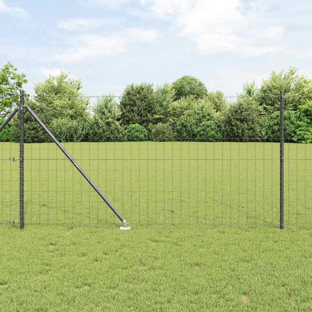 Fence with Post Grey 1.2 x 10 m Steel and PVC