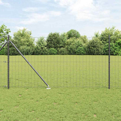 Fence with Post Grey 1.2 x 10 m Steel and PVC