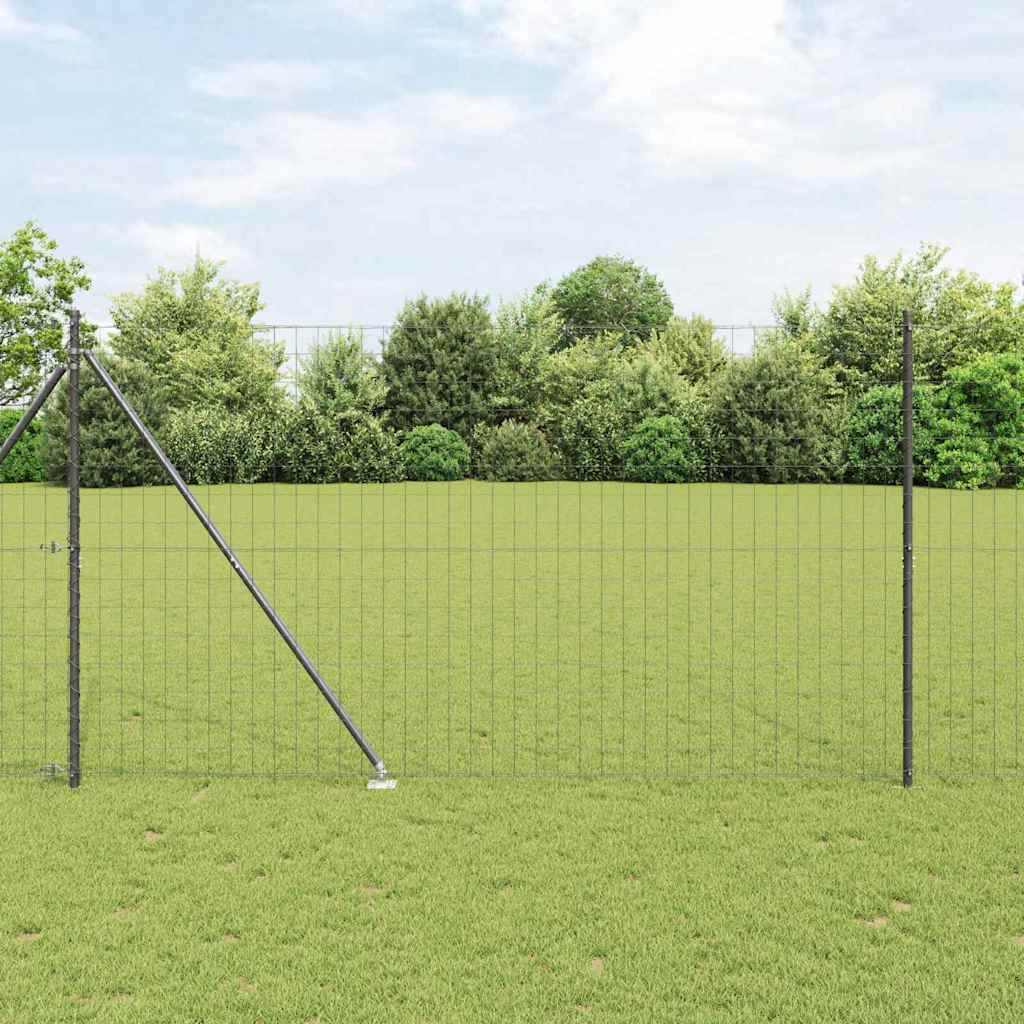 Euro Fence with Spikes 10 x 1.5 m PVC-Coated Steel Grey Mesh