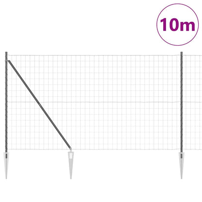 Fence with Post Grey 1.5 x 10 m Steel and PVC