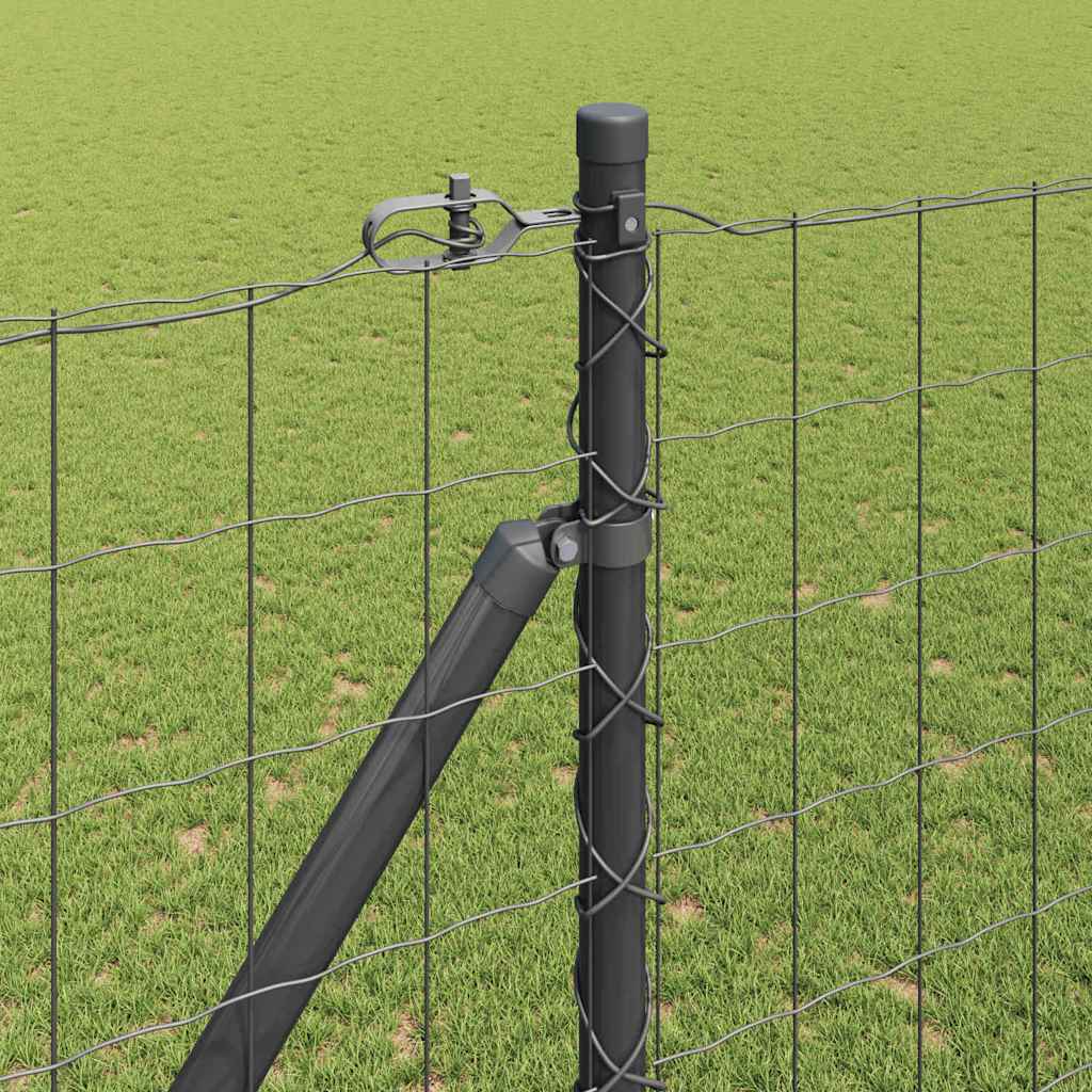 Euro Fence with Spikes 10 x 1.6 m PVC-Coated Steel Grey Mesh