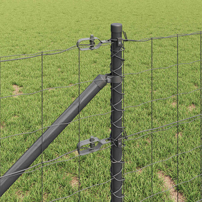 Fence with Post Grey 0.4 x 10 m Steel and PVC