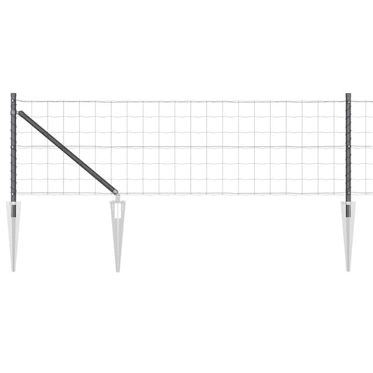 Euro Fence with Spikes 10 x 0.8 m PVC-Coated Steel Grey Mesh