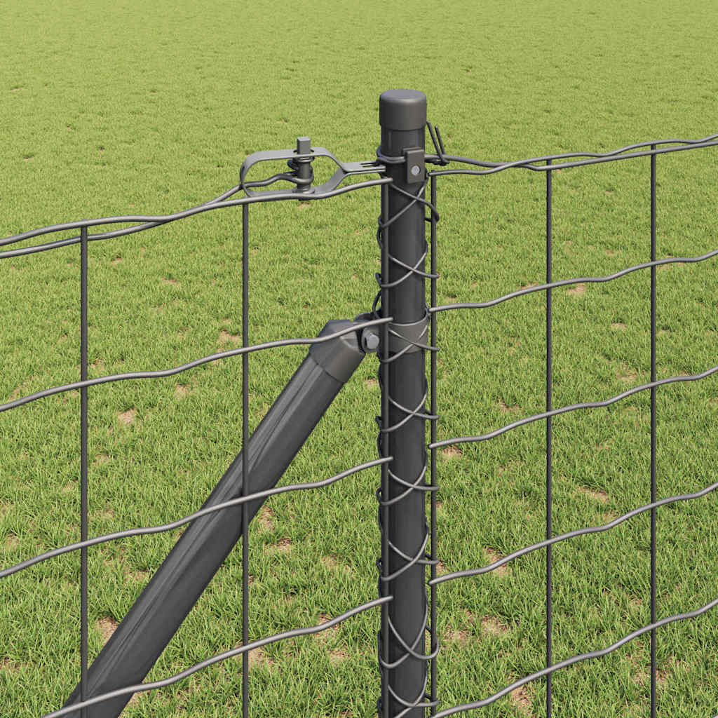 Euro Fence with Spikes 10 x 1.4 m PVC-Coated Steel Grey Mesh