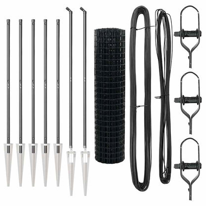 Euro Fence with Spikes 10 x 1.4 m PVC-Coated Steel Grey Mesh