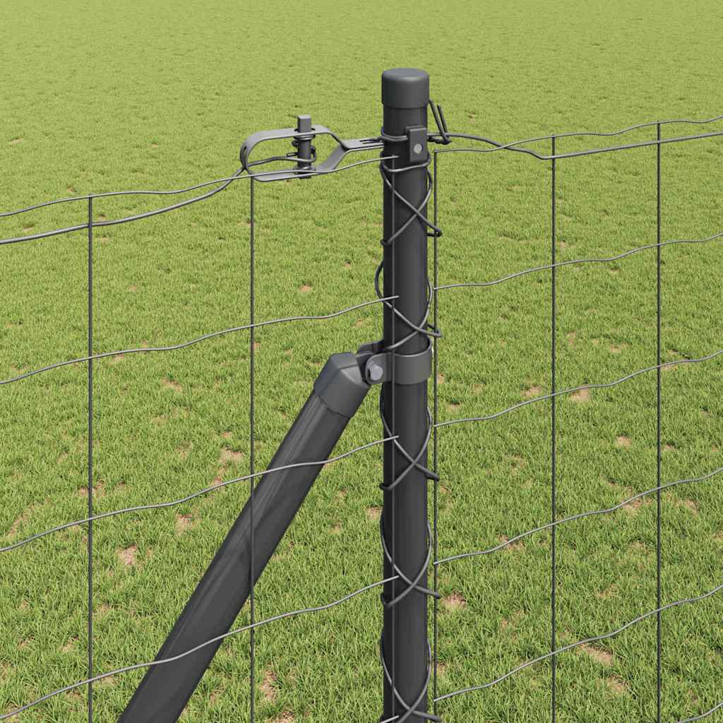 Euro Fence with Spikes 10 x 1.5 m PVC-Coated Steel Grey Mesh