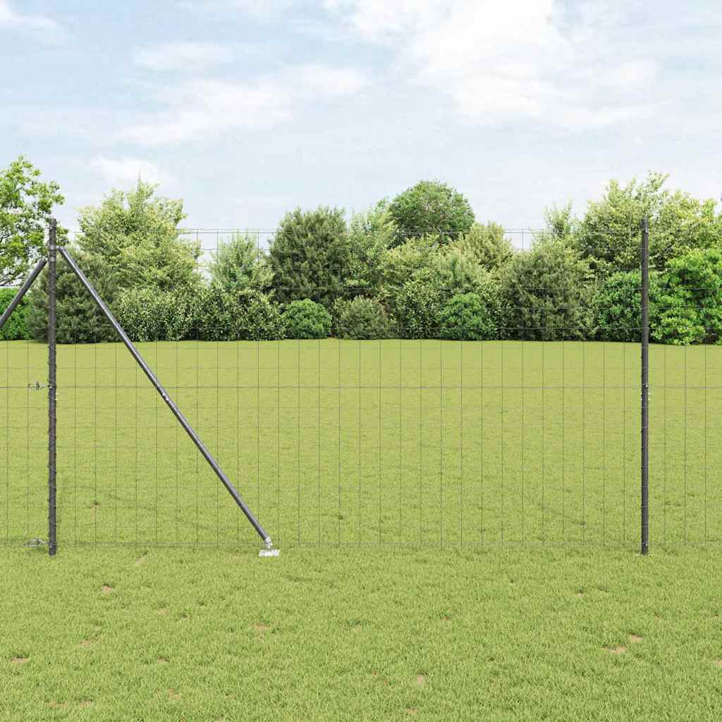 Euro Fence with Spikes 10 x 1.5 m PVC-Coated Steel Grey Mesh