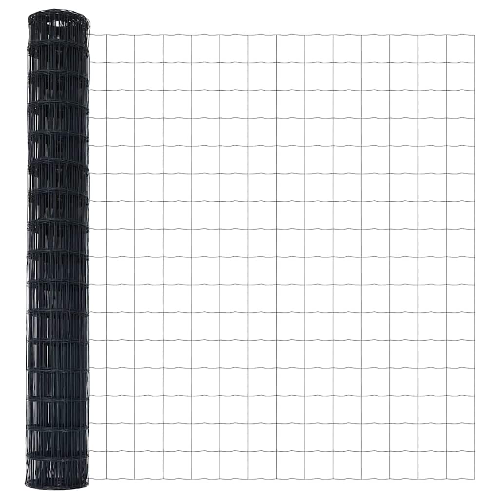 Euro Fence with Spikes 10 x 1.5 m PVC-Coated Steel Grey Mesh