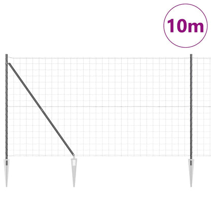 Euro Fence with Spikes 10 x 1.5 m PVC-Coated Steel Grey Mesh