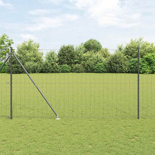 Euro Fence with Spikes 10 x 1.6 m PVC-Coated Steel Grey Mesh