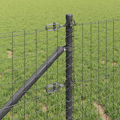 Fence with Post Grey 1 x 25 m Steel and PVC